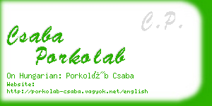 csaba porkolab business card